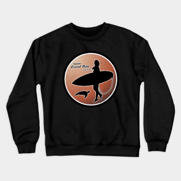 Ningaloo Coral Bay Surfer Crewneck Sweatshirt by NicGrayTees